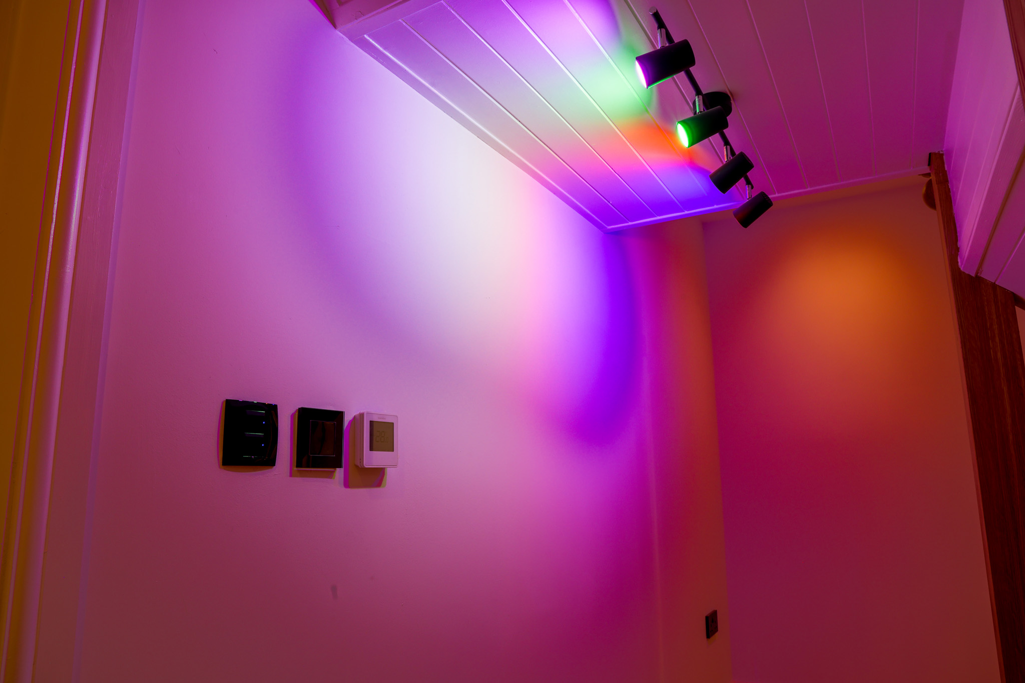 Custom multi coloured lighting installation - London Kent